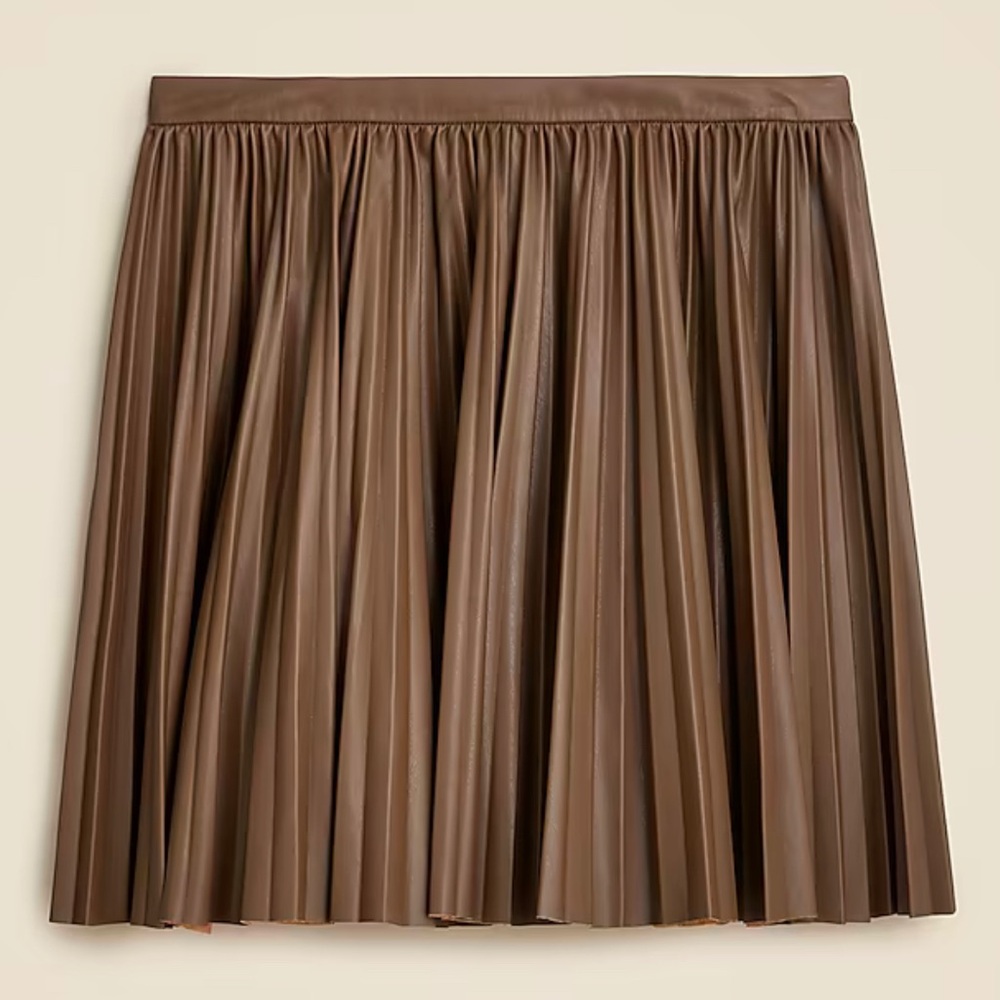 J. Crew Swing Pleated Faux Leather Skirt (NWT)